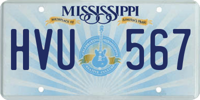 MS license plate HVU567