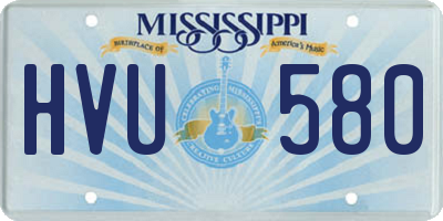 MS license plate HVU580