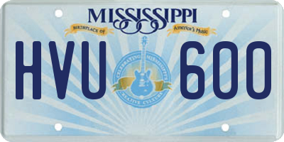 MS license plate HVU600