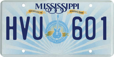 MS license plate HVU601