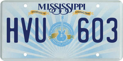 MS license plate HVU603