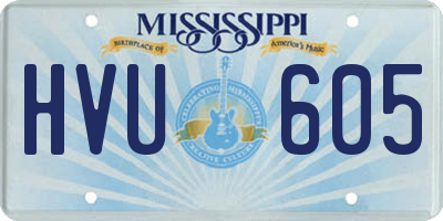 MS license plate HVU605