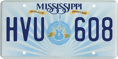 MS license plate HVU608
