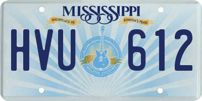 MS license plate HVU612