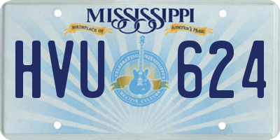 MS license plate HVU624
