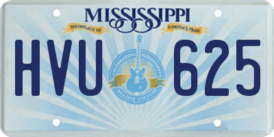 MS license plate HVU625