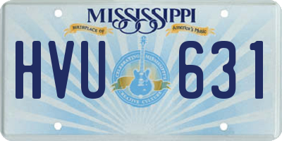 MS license plate HVU631