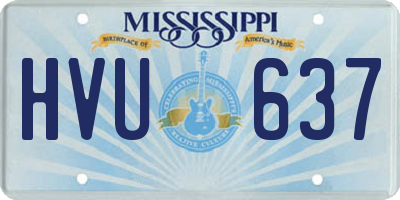 MS license plate HVU637