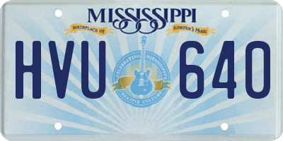 MS license plate HVU640