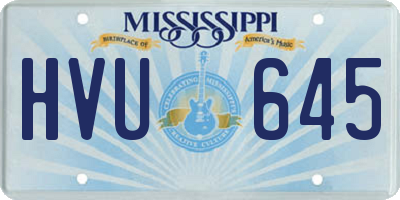 MS license plate HVU645