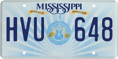 MS license plate HVU648