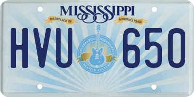 MS license plate HVU650