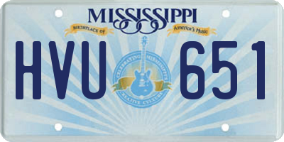MS license plate HVU651