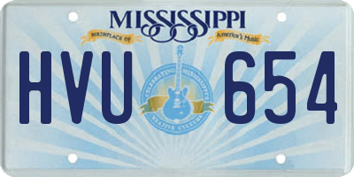MS license plate HVU654