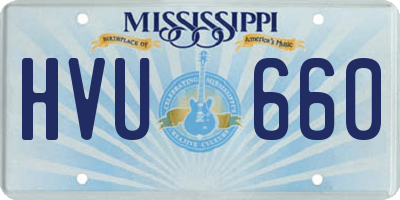 MS license plate HVU660