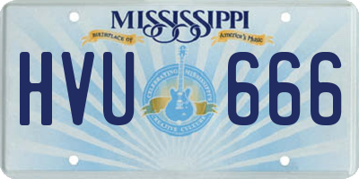 MS license plate HVU666