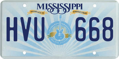 MS license plate HVU668