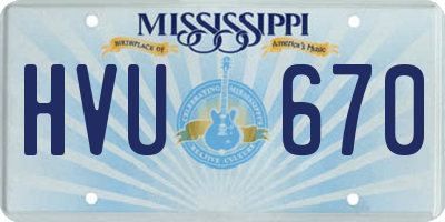 MS license plate HVU670