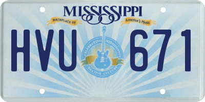 MS license plate HVU671