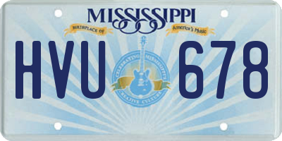 MS license plate HVU678