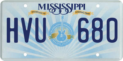 MS license plate HVU680
