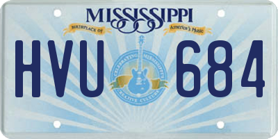 MS license plate HVU684