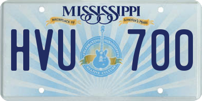 MS license plate HVU700