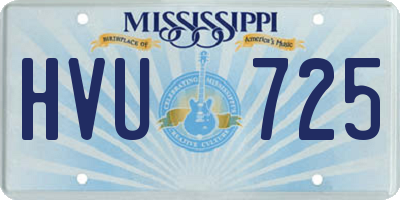 MS license plate HVU725