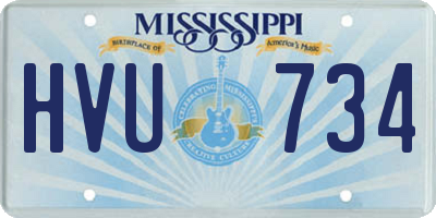 MS license plate HVU734
