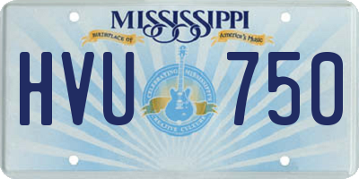 MS license plate HVU750