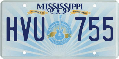 MS license plate HVU755