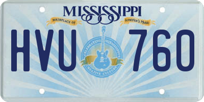 MS license plate HVU760