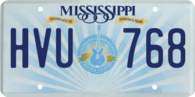 MS license plate HVU768