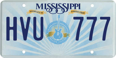 MS license plate HVU777