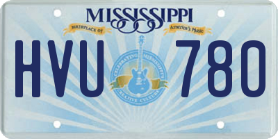 MS license plate HVU780