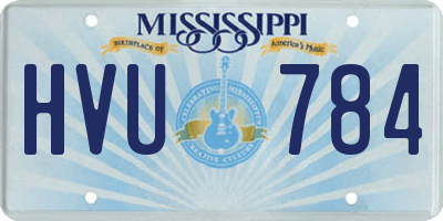 MS license plate HVU784