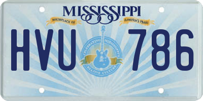 MS license plate HVU786