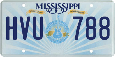 MS license plate HVU788