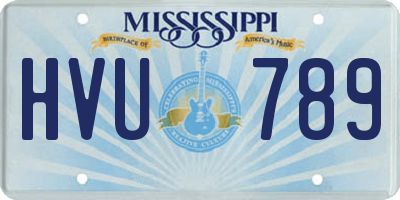 MS license plate HVU789