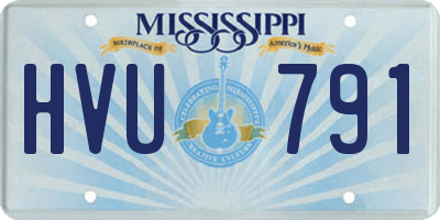 MS license plate HVU791