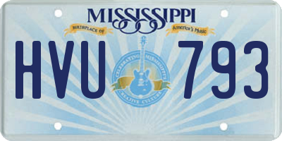 MS license plate HVU793