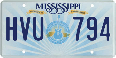 MS license plate HVU794