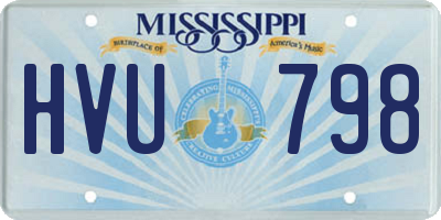 MS license plate HVU798