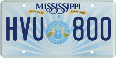 MS license plate HVU800