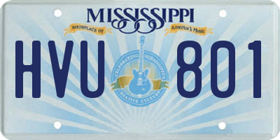 MS license plate HVU801