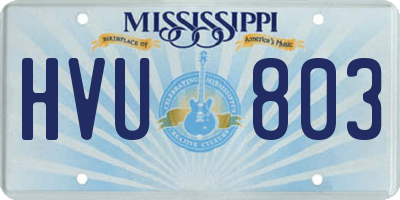 MS license plate HVU803
