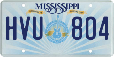 MS license plate HVU804