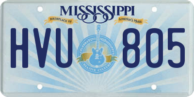 MS license plate HVU805