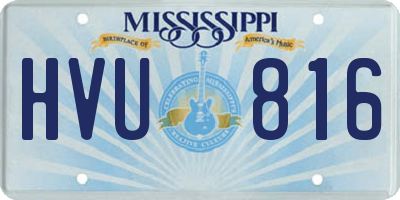 MS license plate HVU816