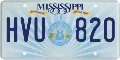 MS license plate HVU820